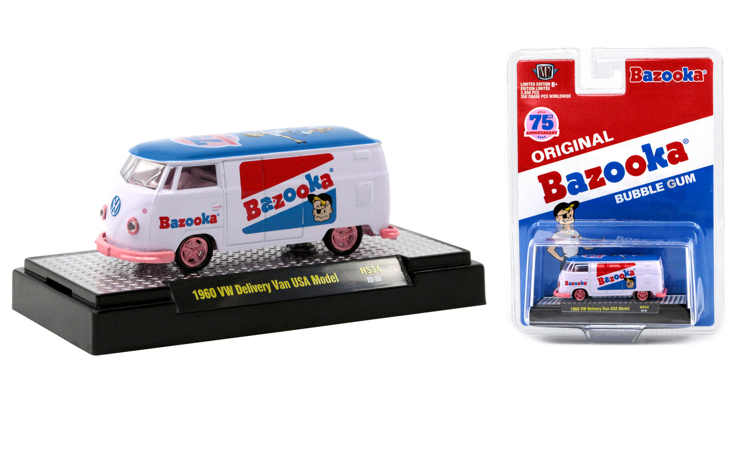 Chase Cars-Bazooka Bubble Gum-1960 VW Delivery Van USA Model
