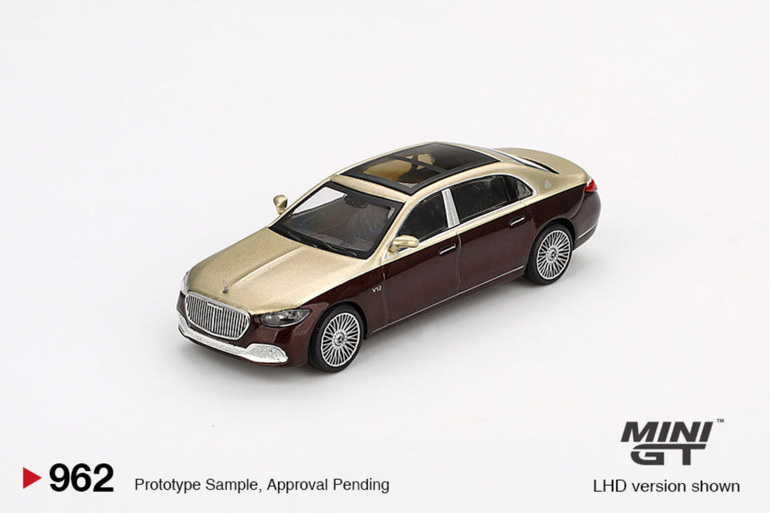 MINI GT-MERCEDES-MAYBACH S680 GOLD / DARK RED METALLIC MGT00962