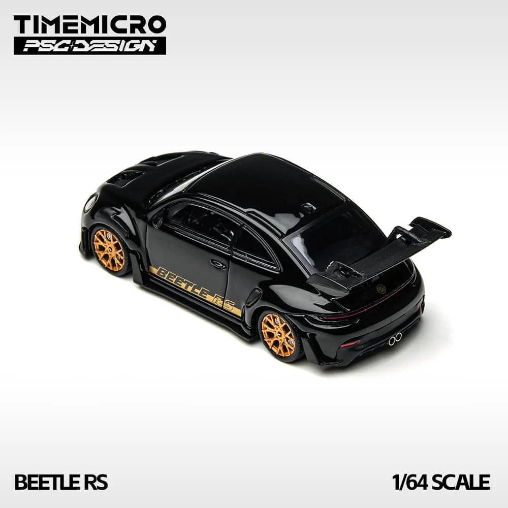 TimeMicro &amp; PSC DESIGN 1:64- Volkswagen Beetle RS Black-Gold TM647903
