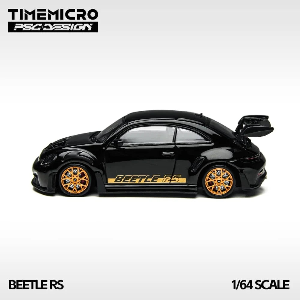 TimeMicro &amp; PSC DESIGN 1:64- Volkswagen Beetle RS Black-Gold TM647903