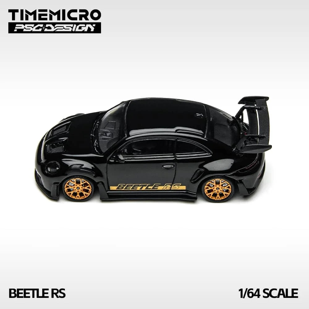 TimeMicro &amp; PSC DESIGN 1:64- Volkswagen Beetle RS Black-Gold TM647903