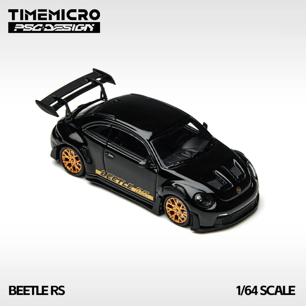 TimeMicro &amp; PSC DESIGN 1:64- Volkswagen Beetle RS Black-Gold TM647903