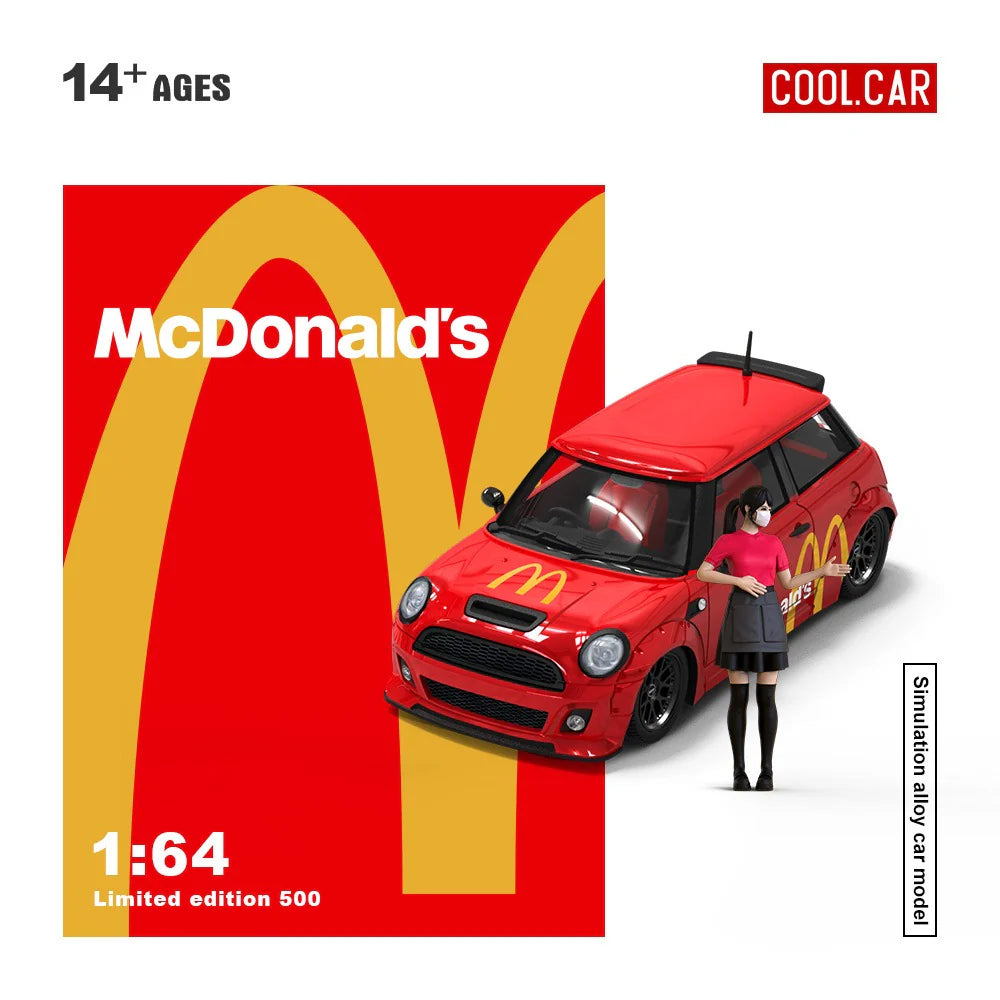 CoolCar 1:64- Mini Cooper avec Figurine McDonald&