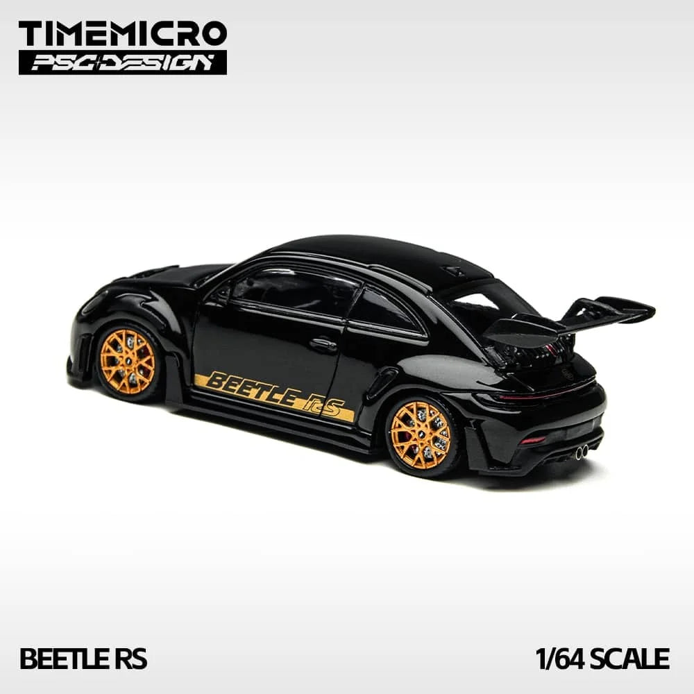 TimeMicro &amp; PSC DESIGN 1:64- Volkswagen Beetle RS Black-Gold TM647903
