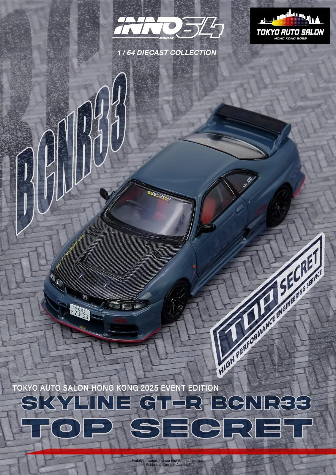 INNO64 1/64 - NISSAN TOP SECRET SKYLINE GTR BCNR33 AND GTRR35 SET TOKYO AUTO SALON HONG KONG 2025
