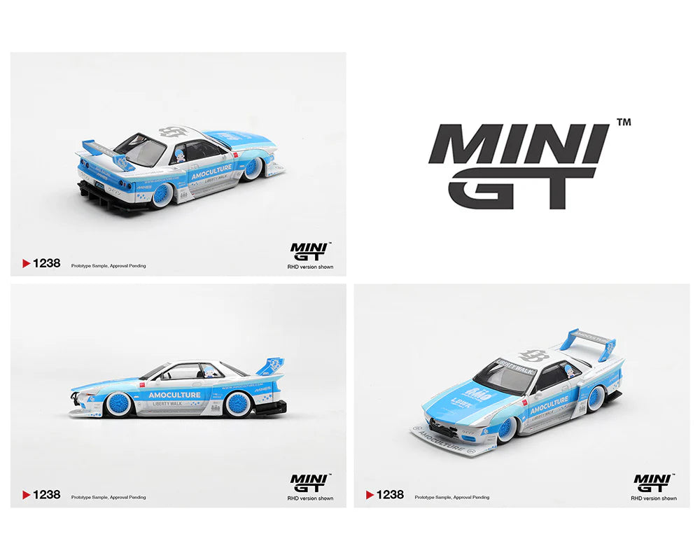 (PRE-ORDER 2026) Mini GT 1:64 Nissan Skyline GT-R (R32) LBWK Kaido Works AMOCULTURE – Limited Edition (MGT01238-BL)