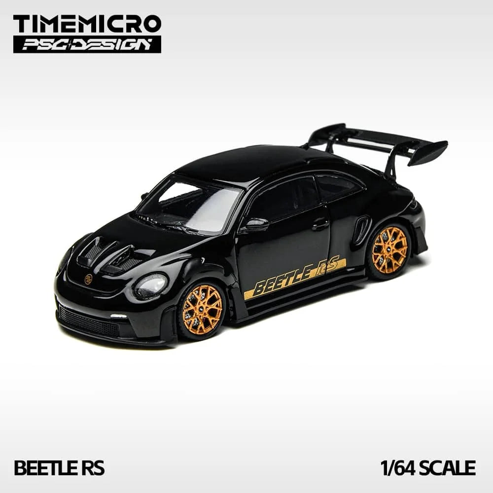 TimeMicro &amp; PSC DESIGN 1:64- Volkswagen Beetle RS Black-Gold TM647903