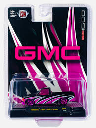 CHASE CARS-M2 Machines-1989 GMC Sierra 1500 – Custom Black Pink – Hobby Exclusive CHASE-31500-HS68