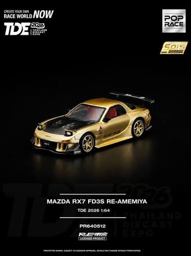 POPRACE 1/64 MAZDA RX7 FD3S RE-AMEMIYA TDE 2026 (PR640512)