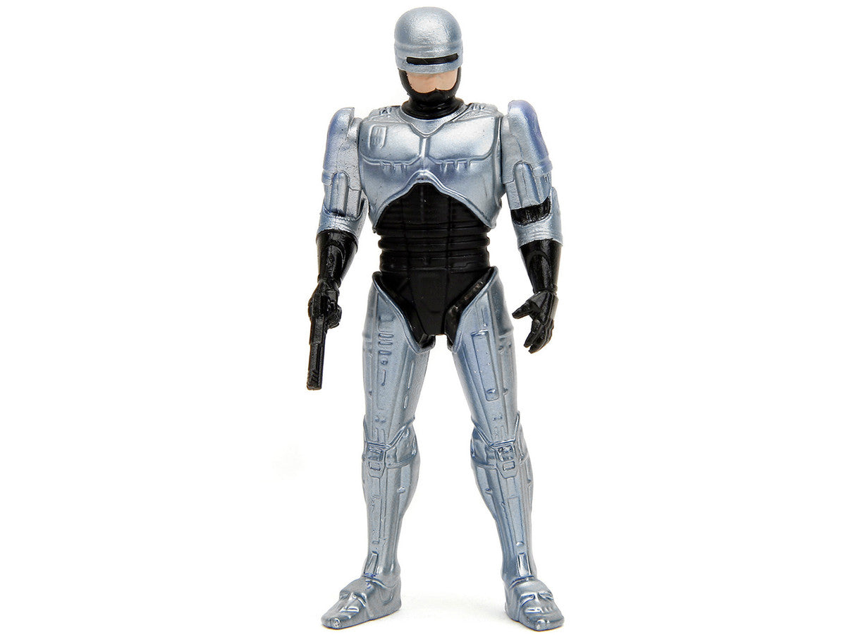 Ford Taurus OCP Matt Black "Detroit Police" and Robocop Diecast Figure 35th Anniversary "Robocop" (1987) Movie
