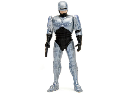 Ford Taurus OCP Matt Black "Detroit Police" and Robocop Diecast Figure 35th Anniversary "Robocop" (1987) Movie