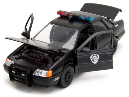 Ford Taurus OCP Matt Black "Detroit Police" and Robocop Diecast Figure 35th Anniversary "Robocop" (1987) Movie