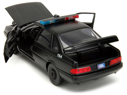 Ford Taurus OCP Matt Black "Detroit Police" and Robocop Diecast Figure 35th Anniversary "Robocop" (1987) Movie