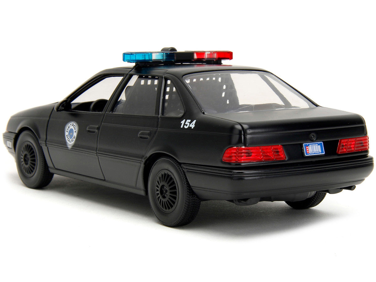 Ford Taurus OCP Matt Black "Detroit Police" and Robocop Diecast Figure 35th Anniversary "Robocop" (1987) Movie
