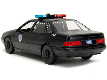 Ford Taurus OCP Matt Black "Detroit Police" and Robocop Diecast Figure 35th Anniversary "Robocop" (1987) Movie