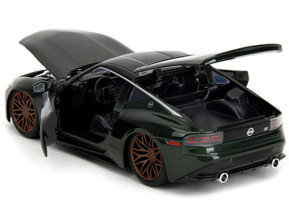 2023 Nissan Z Dark Green Metallic with Black Top &quot;Fast X&quot; (2023) Movie &quot;Fast &amp; Furious&quot;
