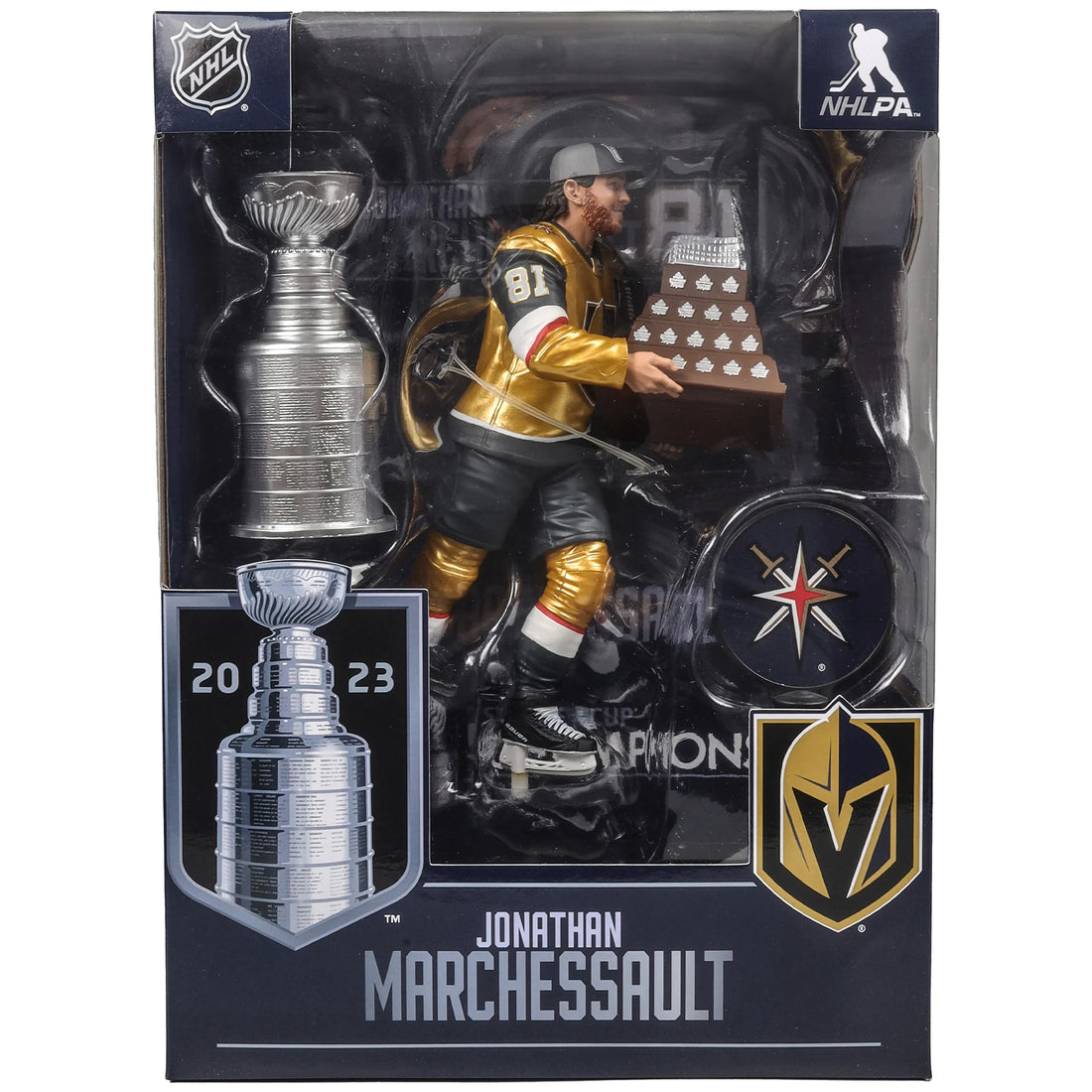JONATHAN MARCHESSAULT LAS VEGAS GOLDEN KNIGHTS NHL MCFARLANE TOYS CONN SMYTHE TROPHY &amp; STANLEY CUP LEGACY SERIES 7" ACTION FIGURE