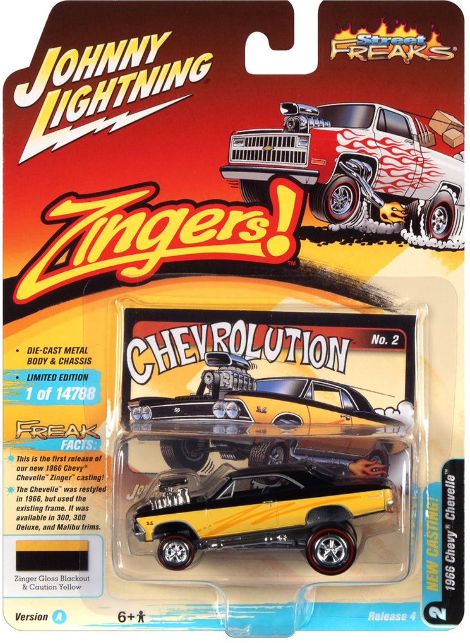 1966 Chevrolet Chevelle Gloss Black et Yellow - Zinger - JLSF022-4A-2