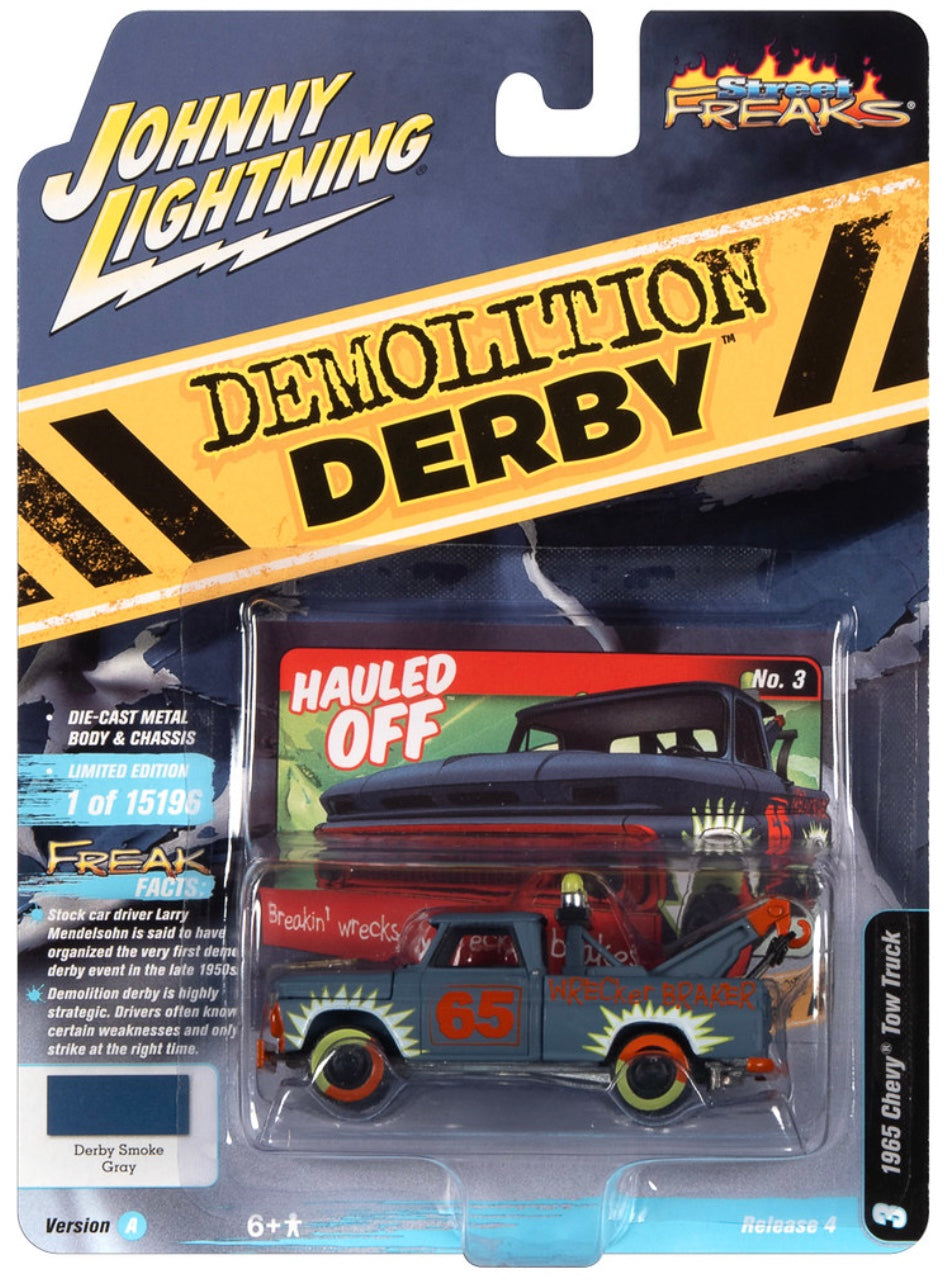1965 Chevy Truck Tow Truck Flat Smoke Blue-Gray - Demolition Derby - JLSF022-4A-3