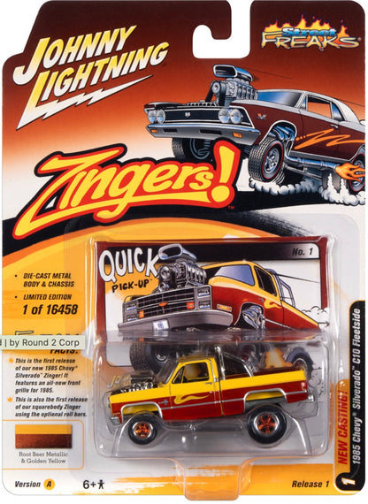 1985 Chevrolet Silverado Sunflower Yellow and Root Beer Metallic - Zinger - Johnny Lightning 1:64 - JLSF023-1A-1