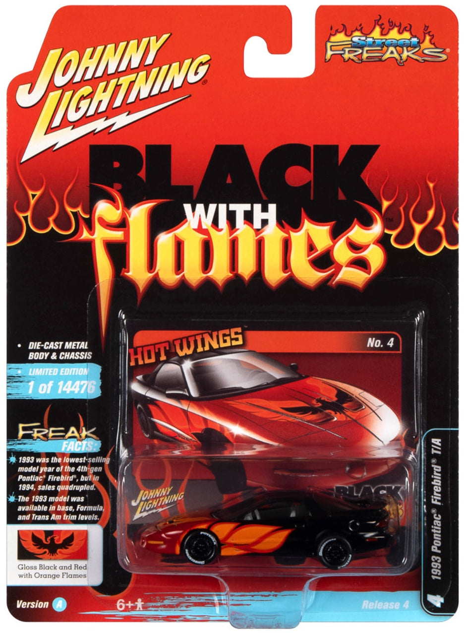 1993 Pontiac Firebird T/A Black avec flammes Red Firebird - Black with Flames - JLSF022-4A-4