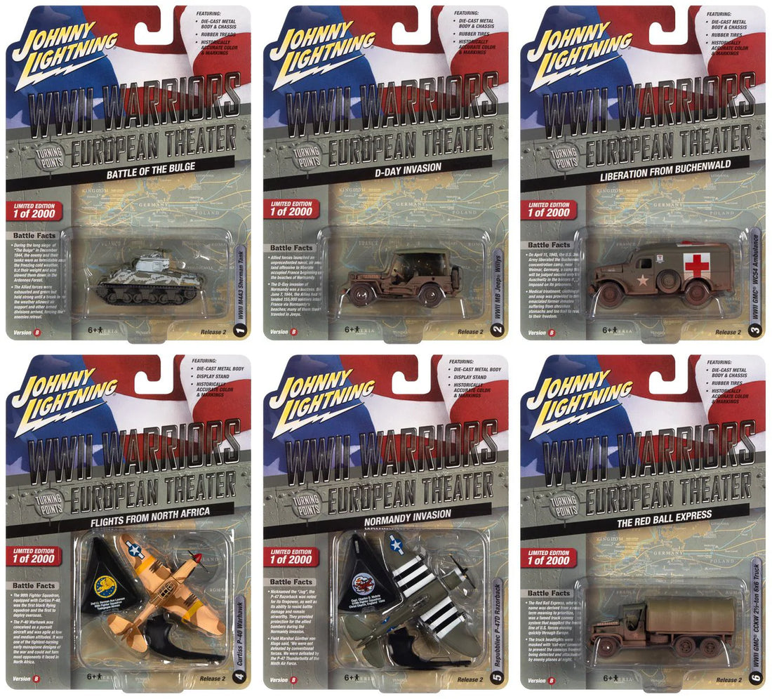 Ensemble militaire Johnny Lightning  – WWII Warriors European Theater – 2022 Release 2B (JLML008)