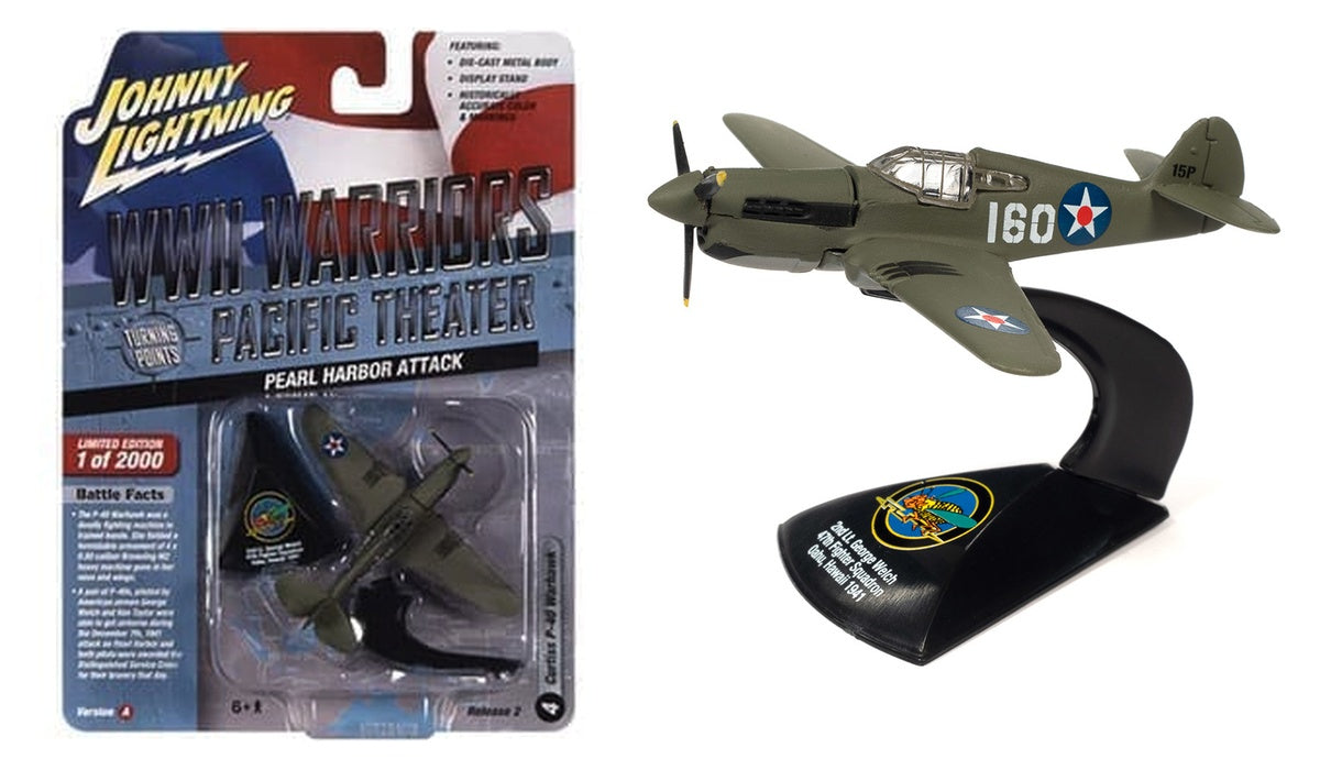 Curtiss P-40 Warhawk « Attaque de Pearl Harbor » – Johnny Lightning WWII Warriors Pacific Theater (JLML008-2A-D)