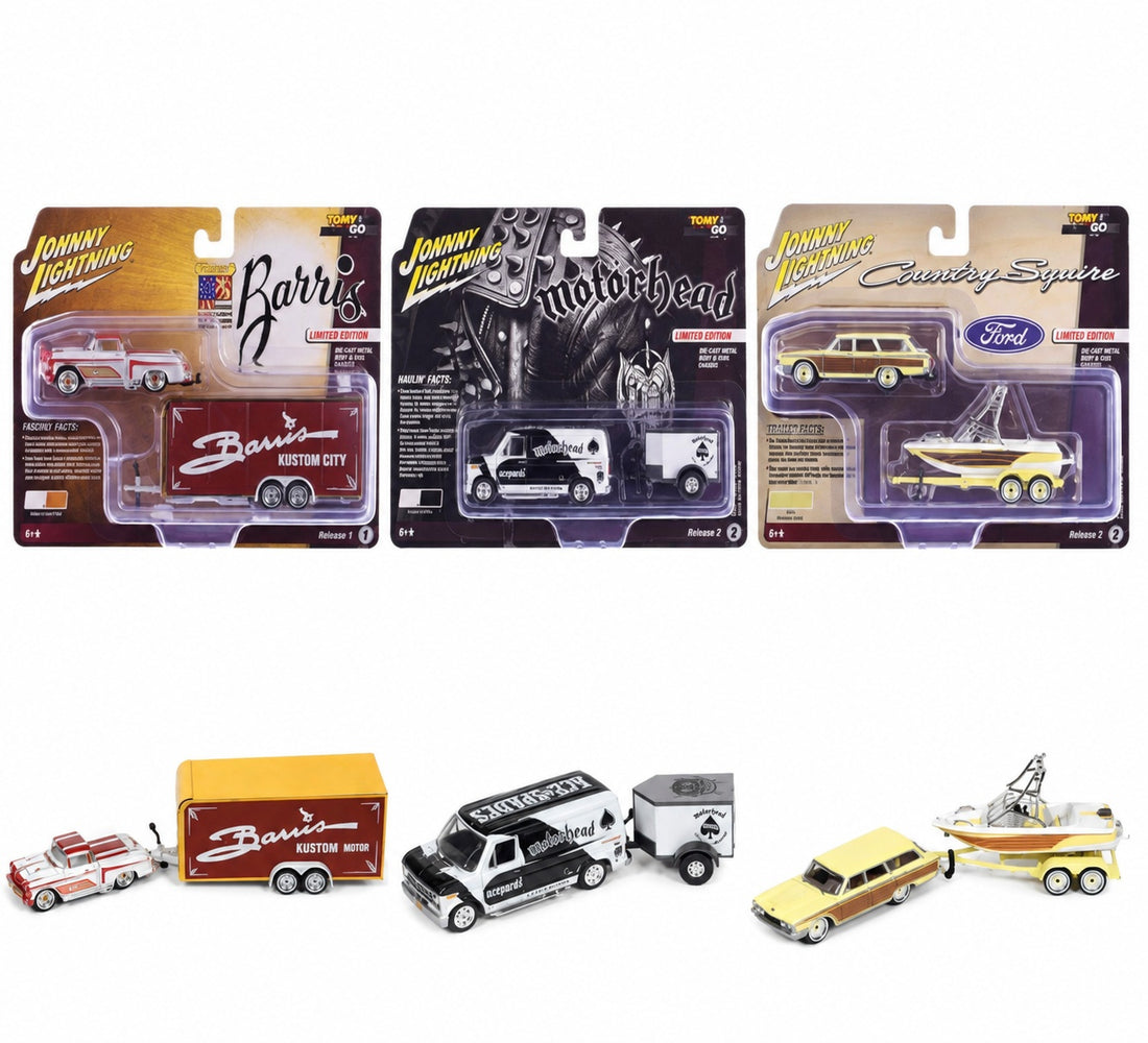 Johnny Lightning 1:64 Tow &amp; Go 2026 Release 2 – Ensemble de 3 – JLBT024-2
