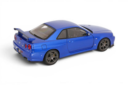 KK-Scale 1:12 Nissan Skyline GT-R (R34) V-Spec II 2001 Jantes OEM – Bleu Métallisé – KKDC120211-1