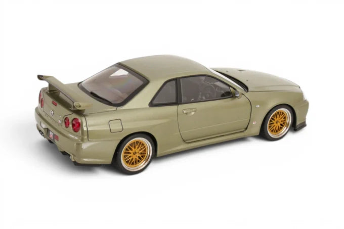 KK-Scale 1:12 Nissan Skyline GT-R (R34) V-Spec II 2001 – Jantes BBS Dorées – Vert Métallisé Clair – KKDC120212-2