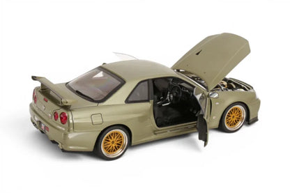 KK-Scale 1:12 Nissan Skyline GT-R (R34) V-Spec II 2001 – Jantes BBS Dorées – Vert Métallisé Clair – KKDC120212-2