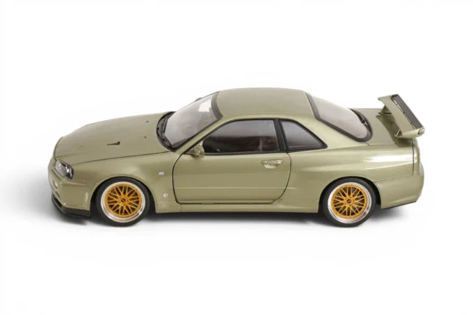 KK-Scale 1:12 Nissan Skyline GT-R (R34) V-Spec II 2001 – Jantes BBS Dorées – Vert Métallisé Clair – KKDC120212-2