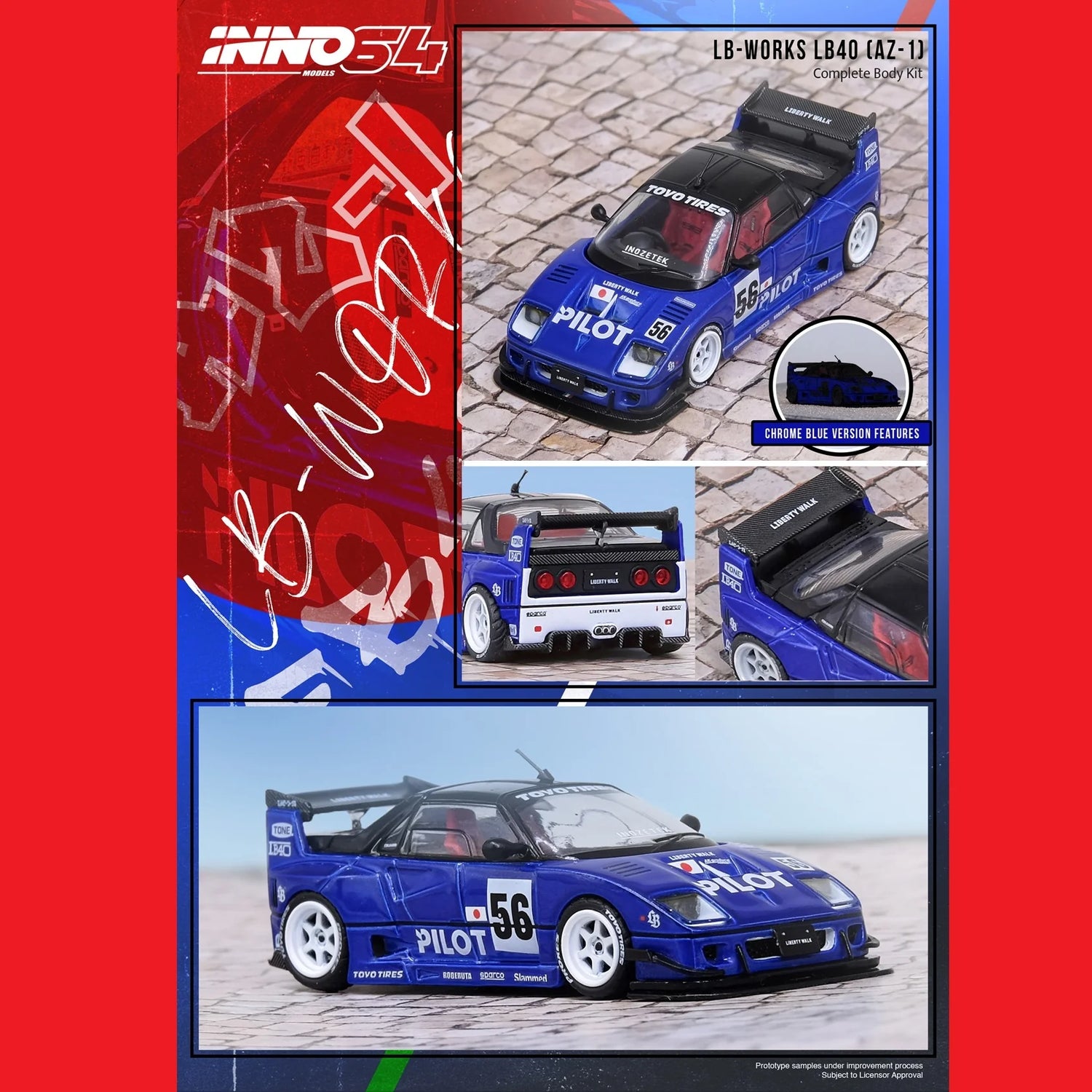 Mazda AZ-1 Liberty Walk LB40 “Pilot” 1:64 - INNO64 - IN64-LBWK-AZ1-01