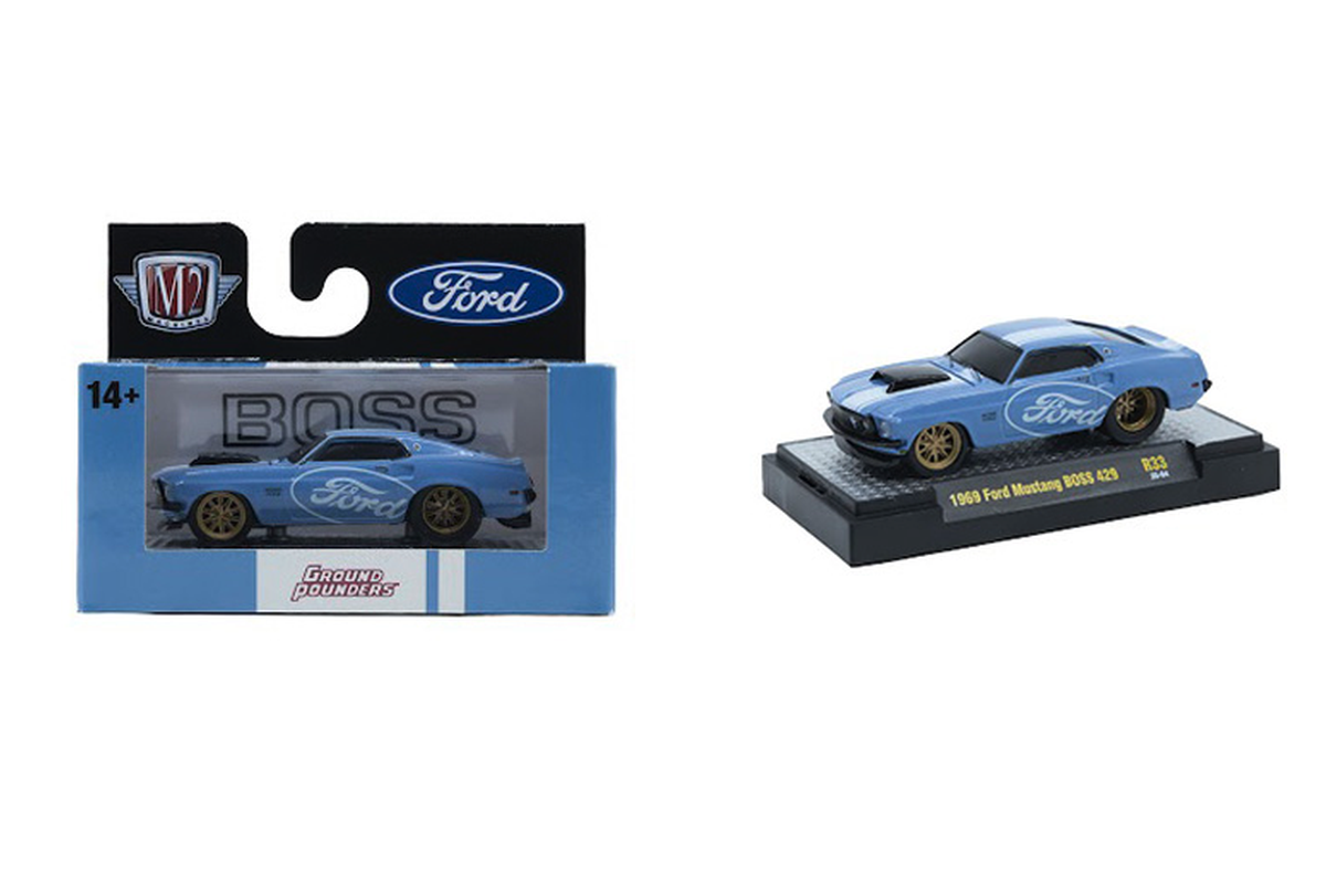 1969 Ford Mustang Boss 429 Castline - M2 Machines 1:64 Ground Pounders Release 33 - 82161-33C