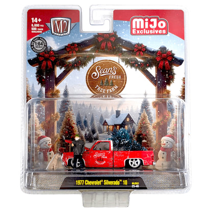Diorama Sean’s Fresh Tree Farm 1977 Chevrolet Silverado 10 with Sean Figure Dog (M2 Machines)
