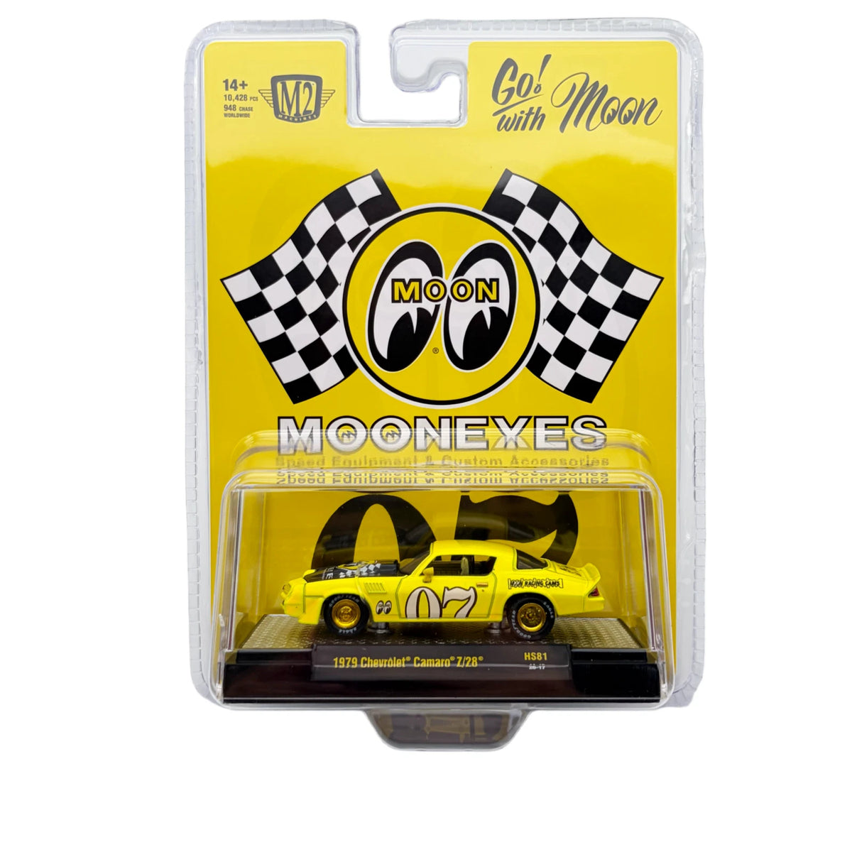 CHASE CAR M2 Machines 1:64 1979 Chevrolet Camaro Z28 Mooneyes Speed Equipment – Gold Wheels &amp; Gold Accents – 31500-HS81-CHASE