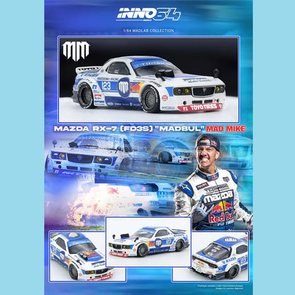 INNO64 1/64 - Mazda RX7 (FD3S) "Pandem Rocket Bunny" Madbul Madlab Collection 001 - IN64-MADLAB01-MADBUL