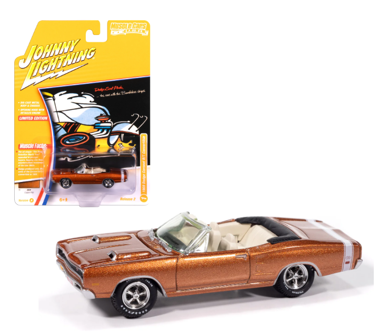 Johnny Lightning-1969 Dodge Coronet R/T Convertible in T5 Copper (JLMC038-5)