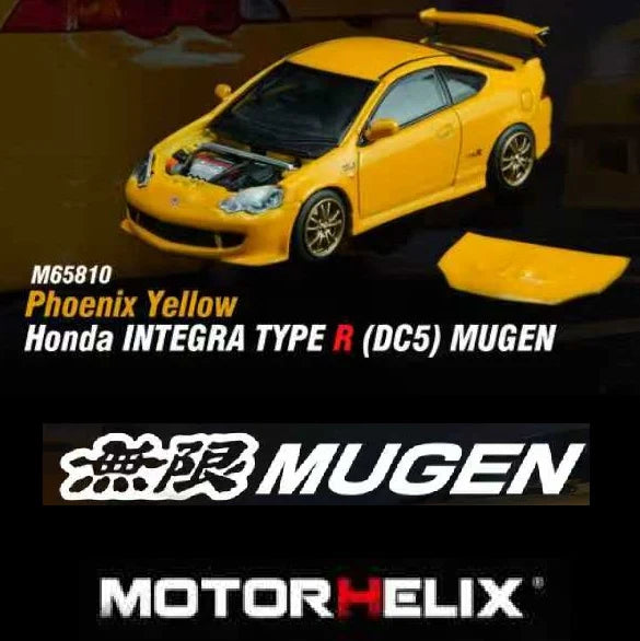 Motorhelix 1:64 Honda Integra Type R (DC5) MUGEN – Phoenix Yellow – M65180