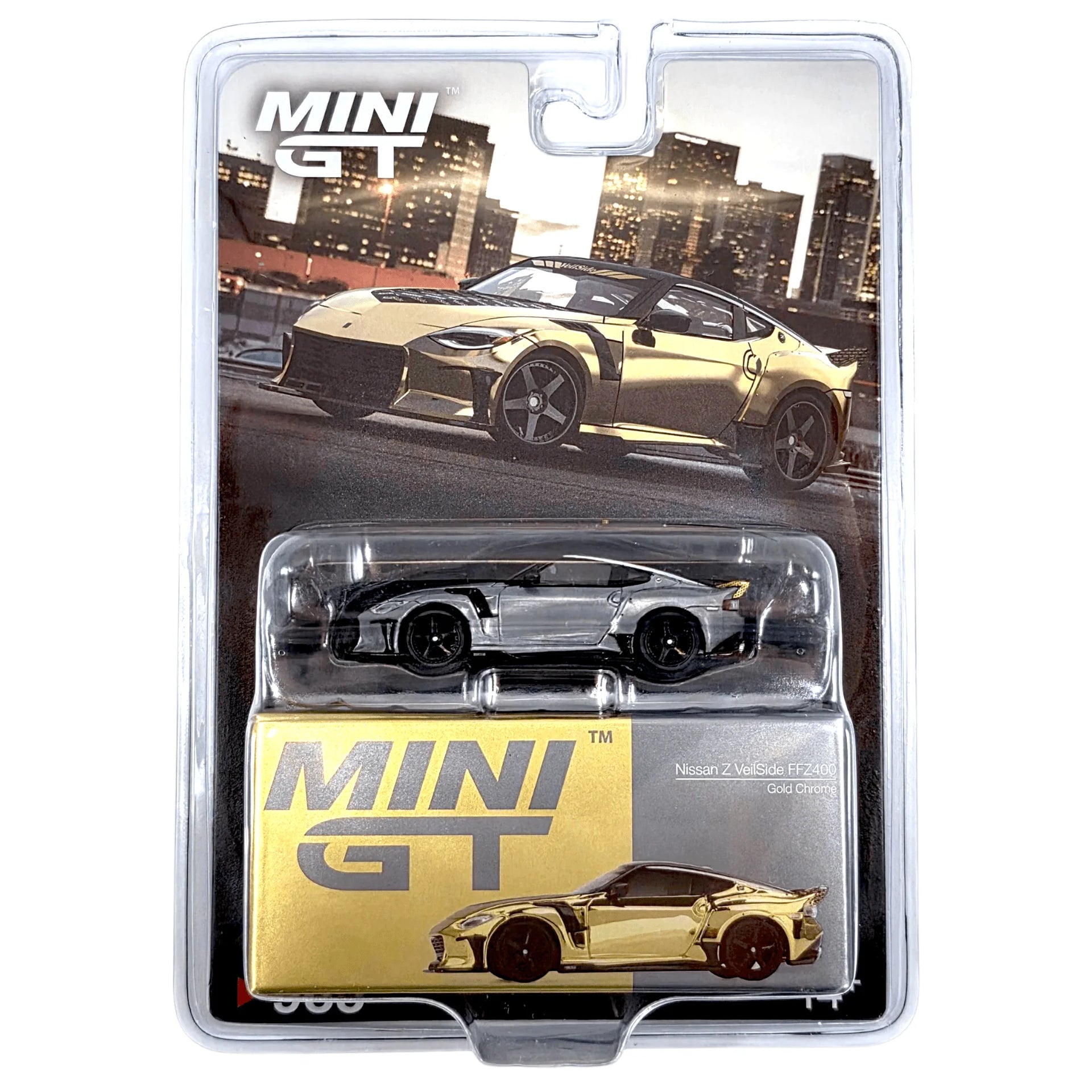 CHASE CARS-MINI GT- Nissan Z VeilSide FFZ400 Gold Chrome (MGT00985