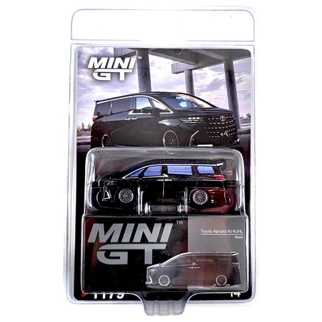 CHASE CAR Mini GT 1:64 Toyota Alphard 40 KUHL – Roues bleues et accents bleus – MGT01179-BLC