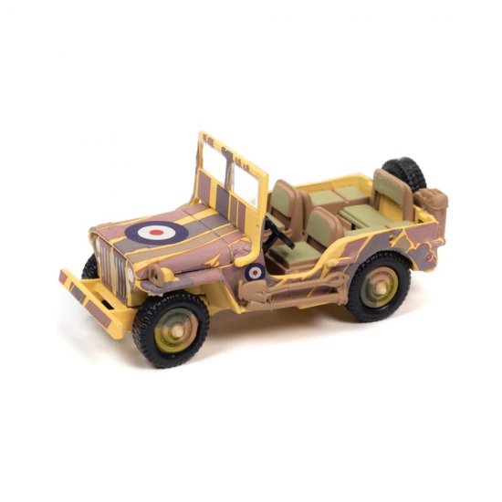 WWII Willys MB Jeep Tan Camouflage – Johnny Lightning Wheeled Warriors 1:64 – JLML006-1A-4
