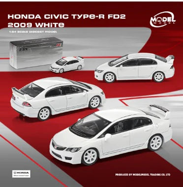 (PRE-ORDER 2026) MODEL MODEL 1:64 Honda Civic Type-R FD2 2009 White Paper Box MM64-FD2-001A