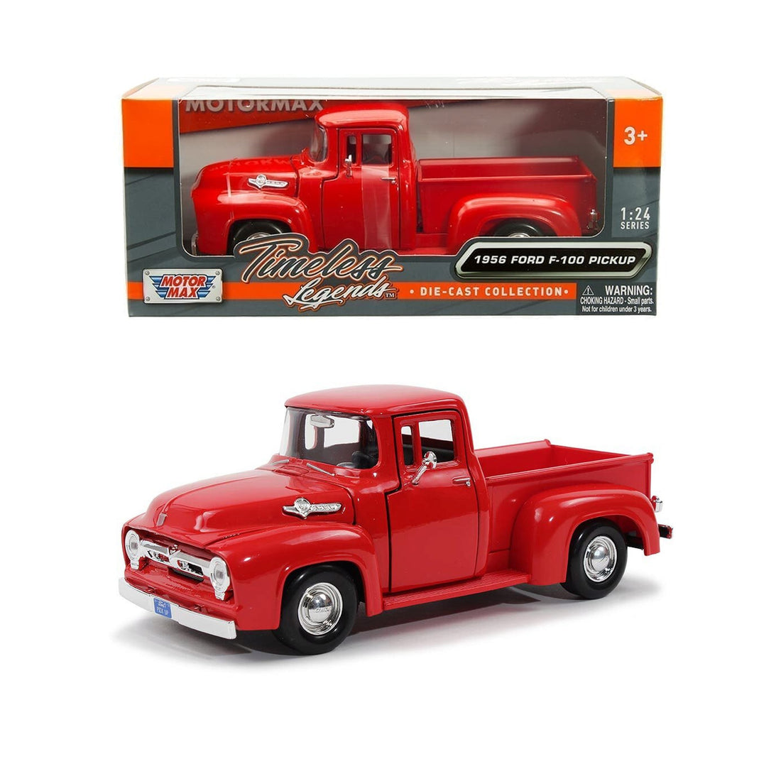 1956 Ford F-100 Pickup Red – Motormax 1:24 Timeless Legends – 73235AC-RD