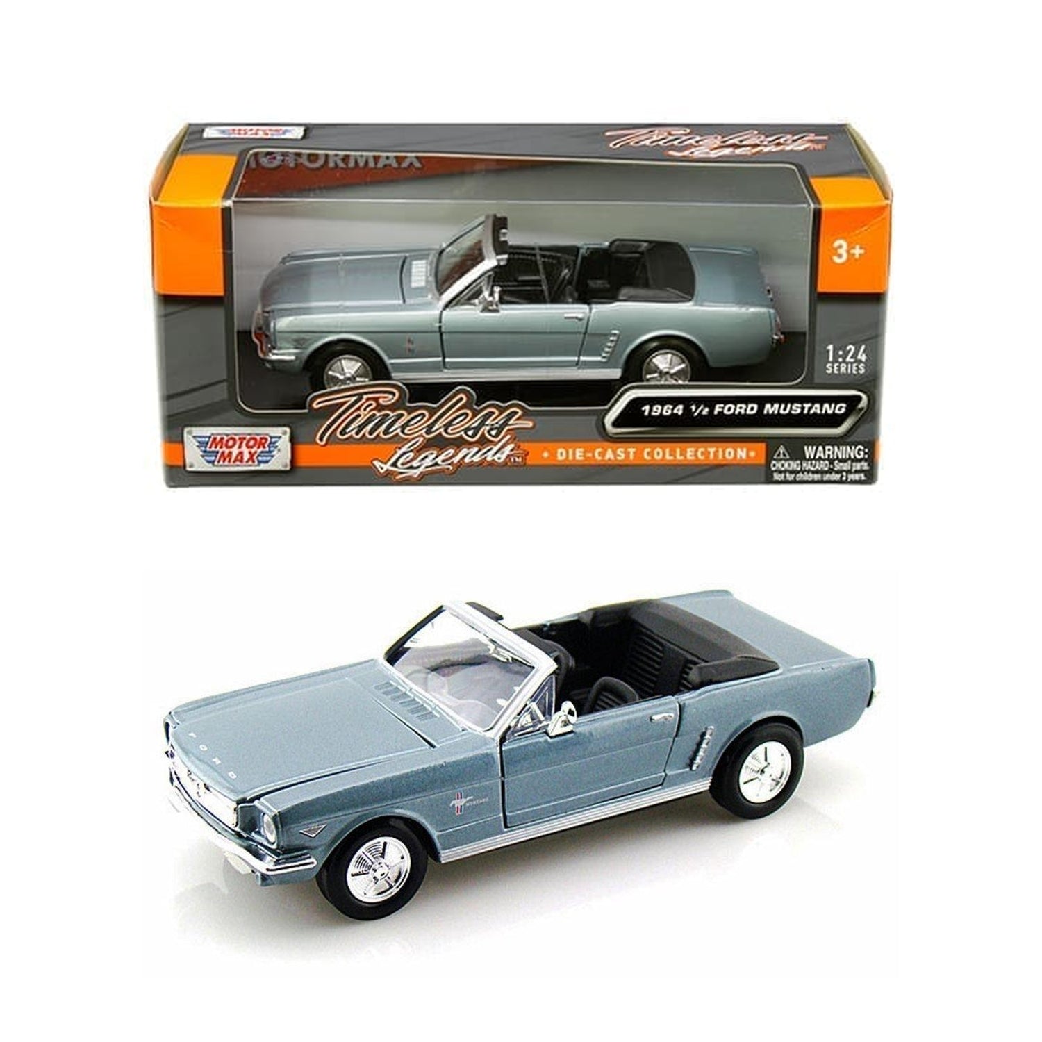 Ford Mustang Convertible 1964 1/2 Bleue – Motormax 1:24 Timeless Legends – 73212AC-BL