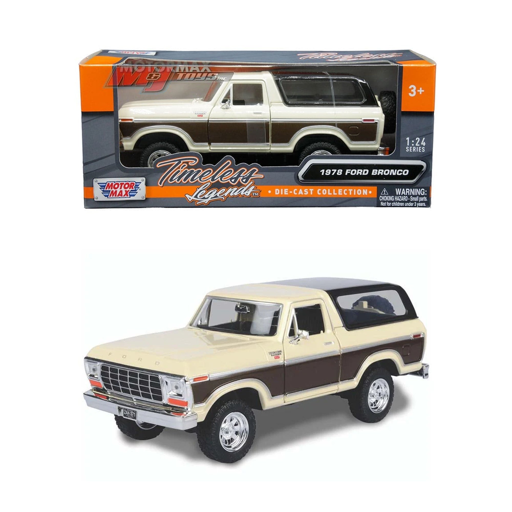 Ford Bronco Ranger XLT 1978 Beige et Brun – Motormax 1:24 Timeless Legends – 79371TABR