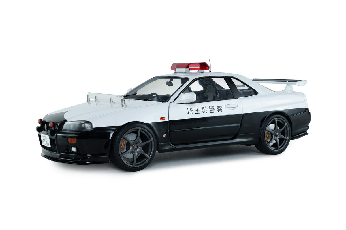 Solido 1:18 1999 Nissan Skyline GT-R (R34) – Japanese Police – White/Black – S1804317