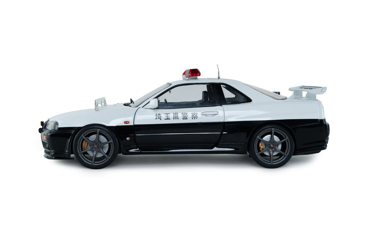 Solido 1:18 1999 Nissan Skyline GT-R (R34) – Japanese Police – White/Black – S1804317