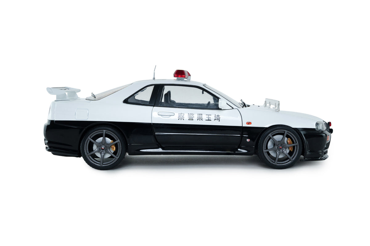 Solido 1:18 1999 Nissan Skyline GT-R (R34) – Japanese Police – White/Black – S1804317