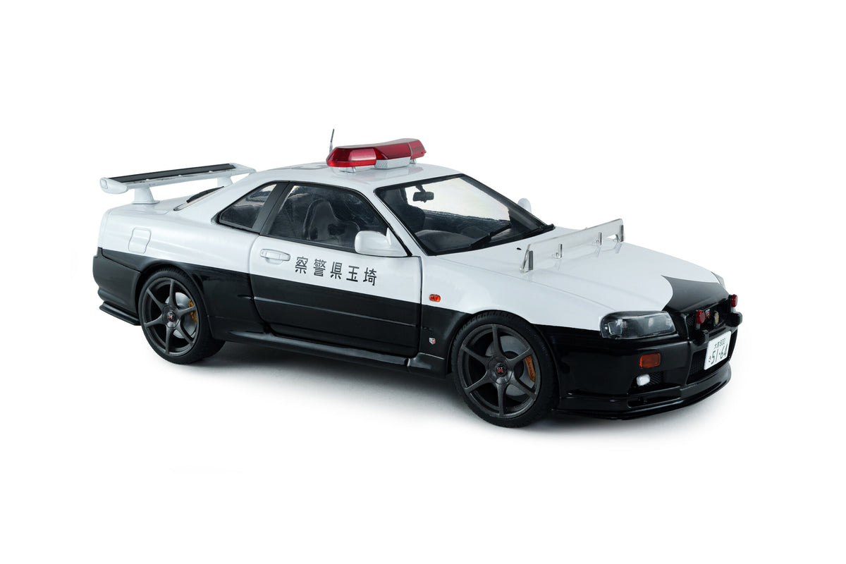 Solido 1:18 1999 Nissan Skyline GT-R (R34) – Japanese Police – White/Black – S1804317